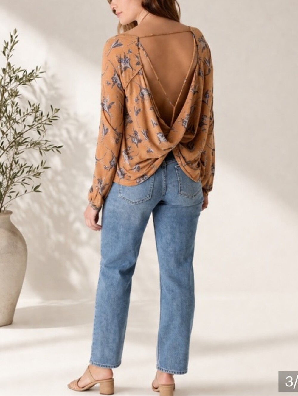 Free People Fanta Top in Goldenrod sz XS - Picture 3 of 9
